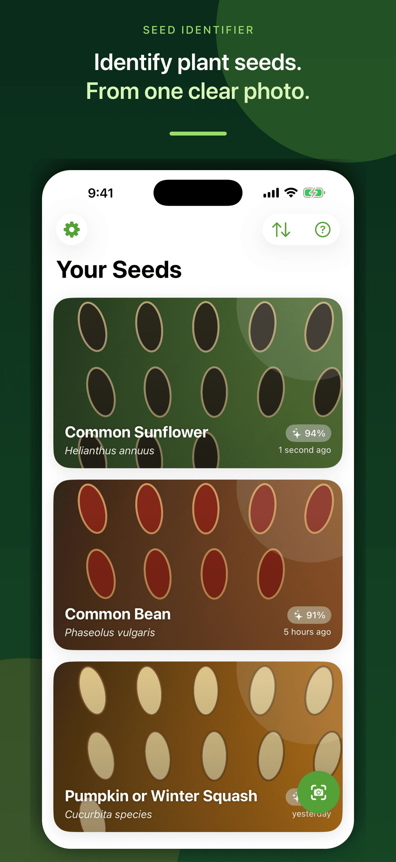 Personal library of saved seed identification results